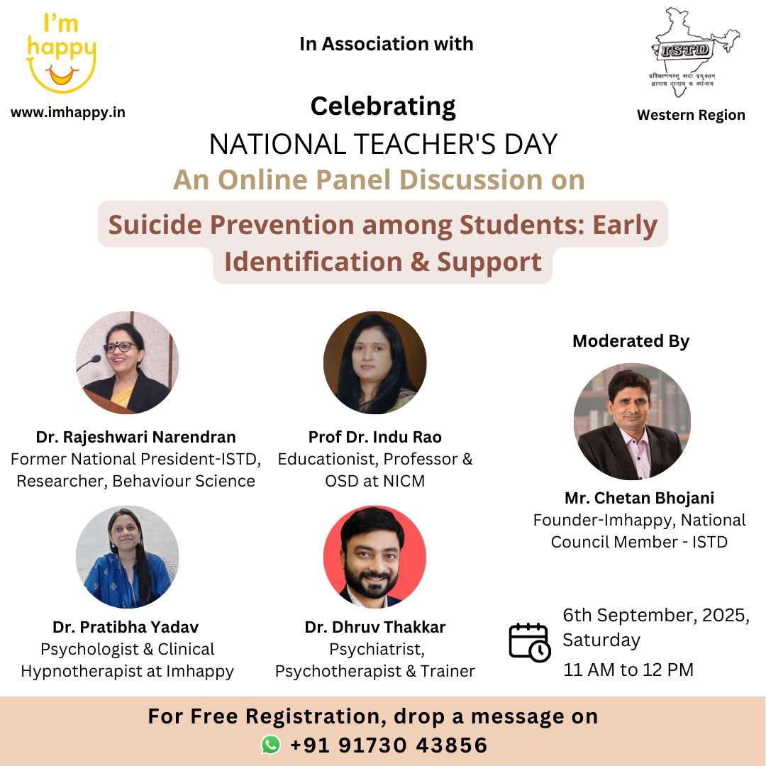 National Teacher's Day Suicide Prevention among students: Early Identification & Support
