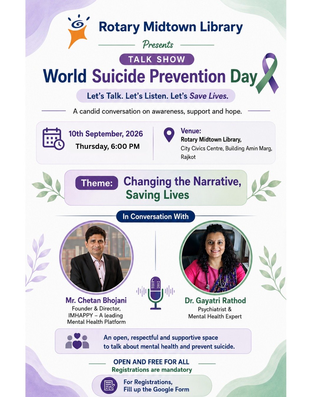 World Suicide Prevention Day Changing the Narrative Saving Lifes